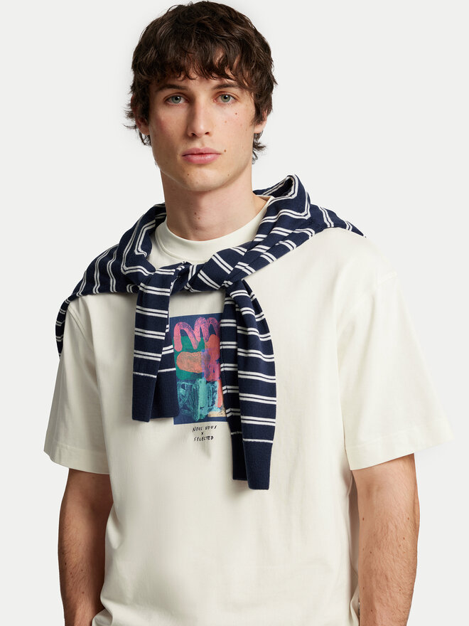 Selected Homme Selected Homme Camiseta Will 16097225 Écru Relaxed Fit