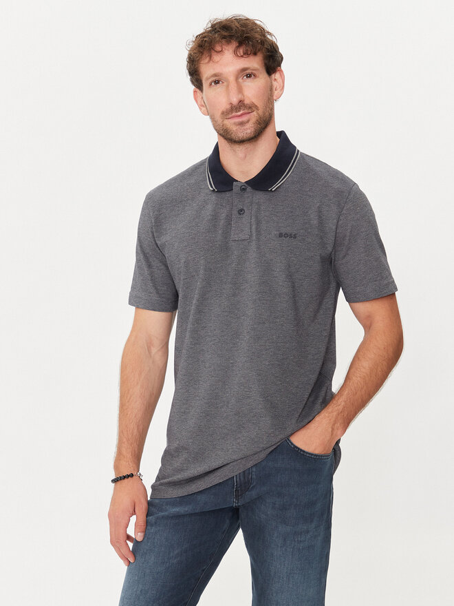 BOSS BOSS Polo Peoxfordnew 50507814 Azul marino Relaxed Fit