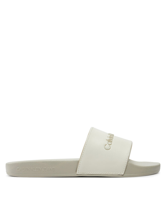 Calvin Klein Jeans Παντόφλες Calvin Klein Jeans Slide Instituitional Mtr YW0YW01508 Εκρού