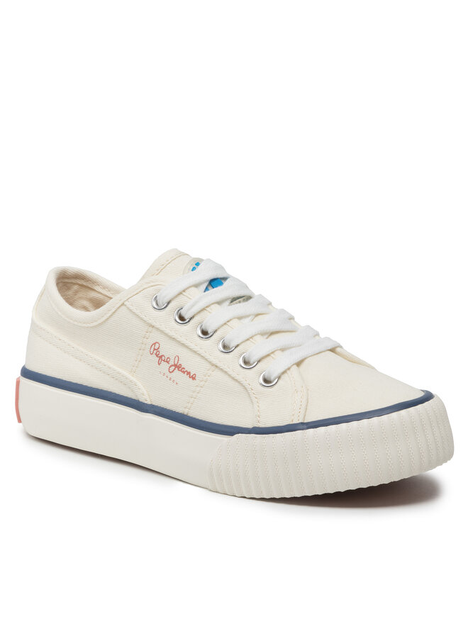 Pepe Jeans Sneakers aus Stoff Pepe Jeans Ottis Platform Girl Weiß
