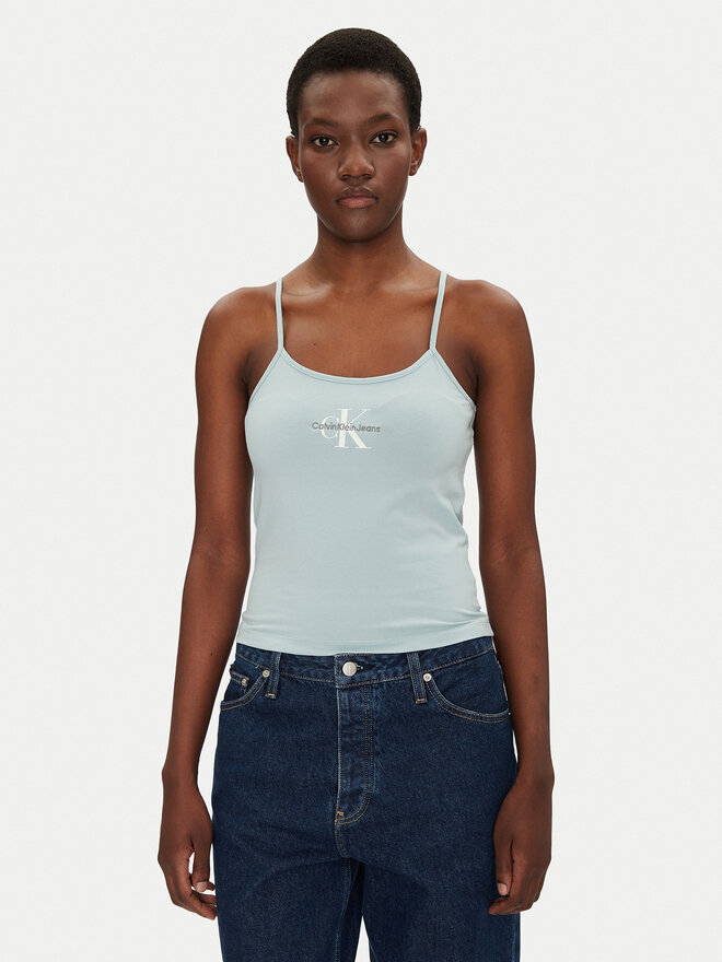 Calvin Klein Jeans Calvin Klein Jeans Топ Monologo J20J223105 Голубий Slim Fit