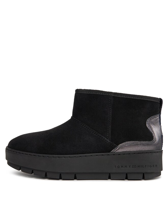 Tommy Hilfiger Sněhule Tommy Hilfiger Metallic Suede Snowboot FW0FW07850 Černá