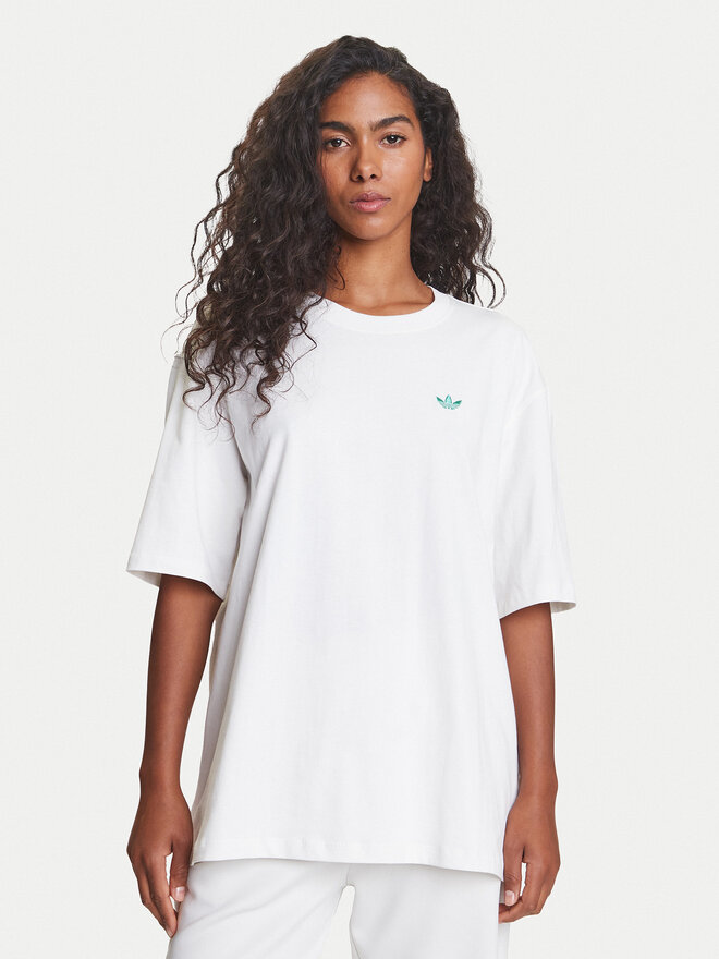 adidas adidas Marškinėliai Retro Tennis Boyfriend JW0226 Balta Oversize