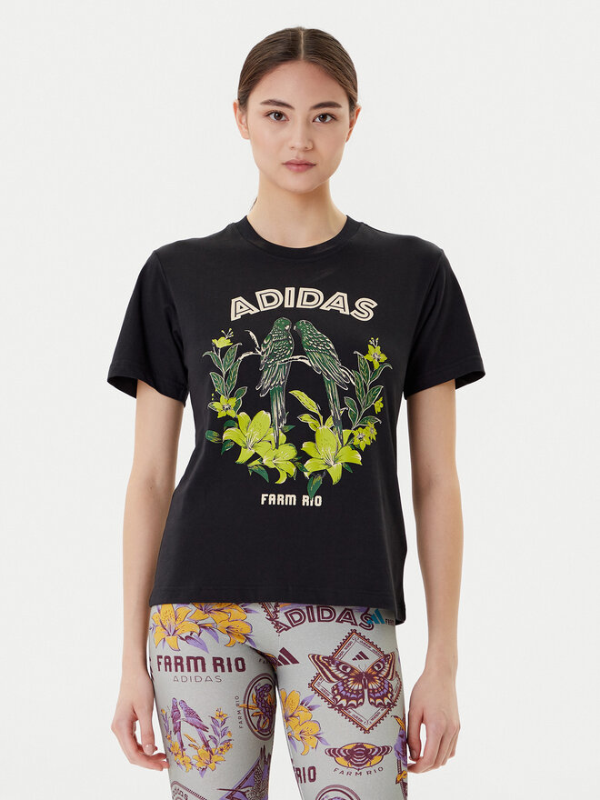 adidas adidas Футболка FARM Graphic JV8609 Чорний Regular Fit