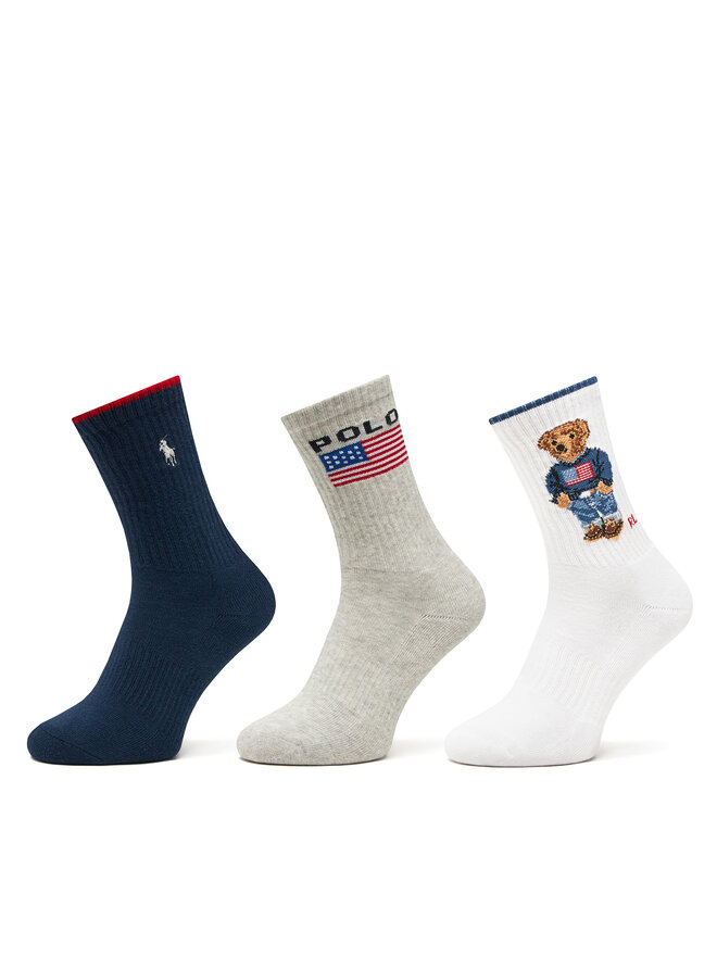 Polo Ralph Lauren Set di 3 paia di calzini lunghi da donna Polo Ralph Lauren 455968680001 Multicolore