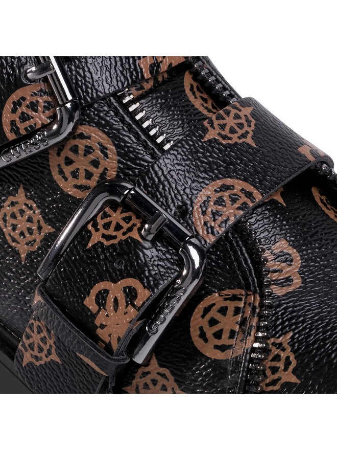 Bottes GUESS Amphibie Salvo - Tige Mi-mollet, Synthétique, Boucle De Fermeture, Noir, Largeur Normale