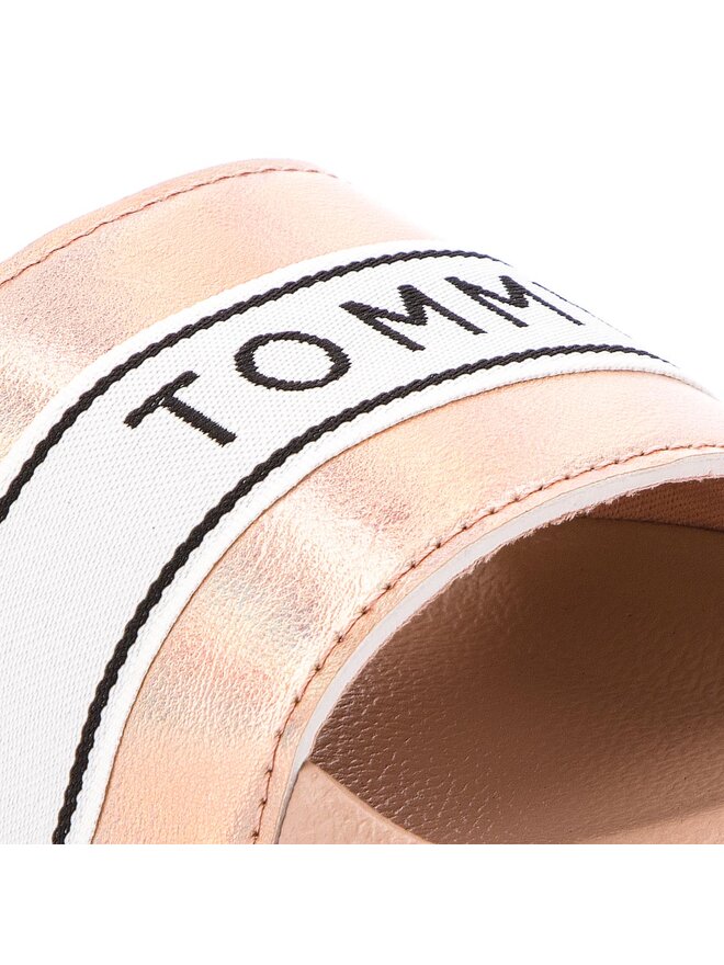 Pantoletten Tommy Hilfiger Mirror Sparkle Beach Slide FW0FW03038 Rosa eschuhe