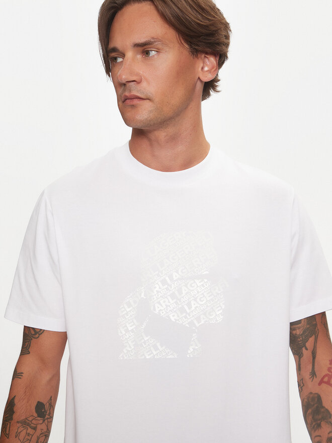 KARL LAGERFELD KARL LAGERFELD Marškinėliai 755059 544221 Balta Regular Fit