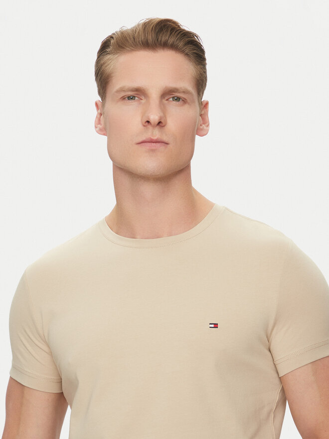 Tommy Hilfiger Tommy Hilfiger Marškinėliai MW0MW10800 Smėlio Slim Fit