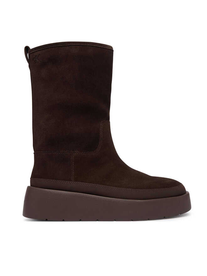 Calvin Klein Schneeschuhe Calvin Klein Flatform Mid Boot Suede Wl HW0HW03181 Braun