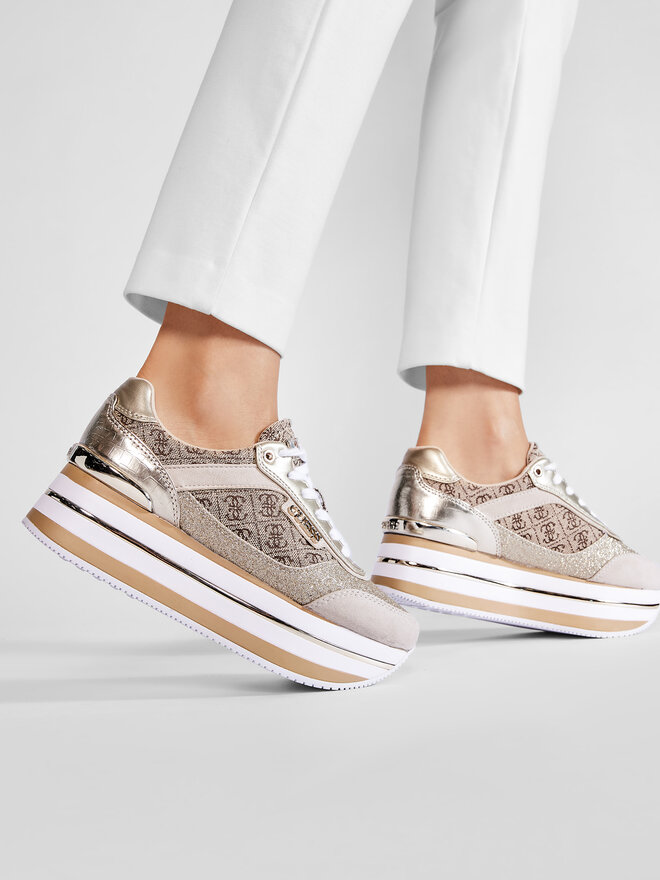 Guess Sneakersy Guess Hansin2 FL5HNS FAL12 Złoty