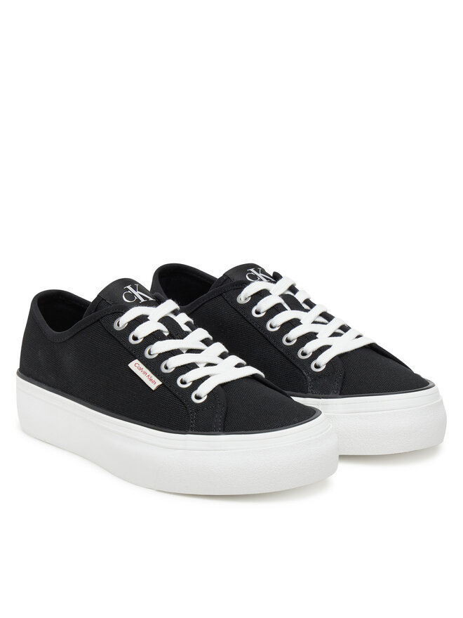 Calvin Klein Jeans Tenisówki Calvin Klein Jeans Vulc Flatform Ctn Logo Tag YW0YW01838 Czarny
