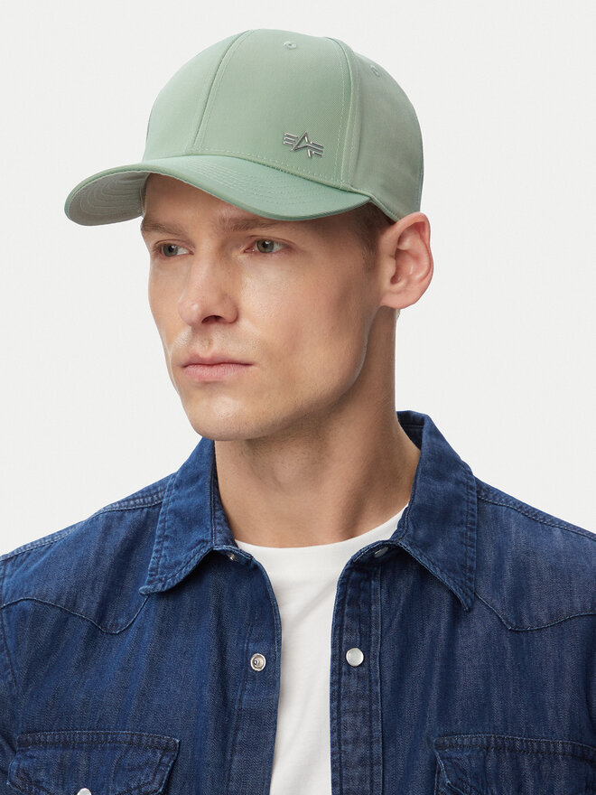Alpha Industries Бейсболка Alpha Industries Metal Label 156905 Зелений