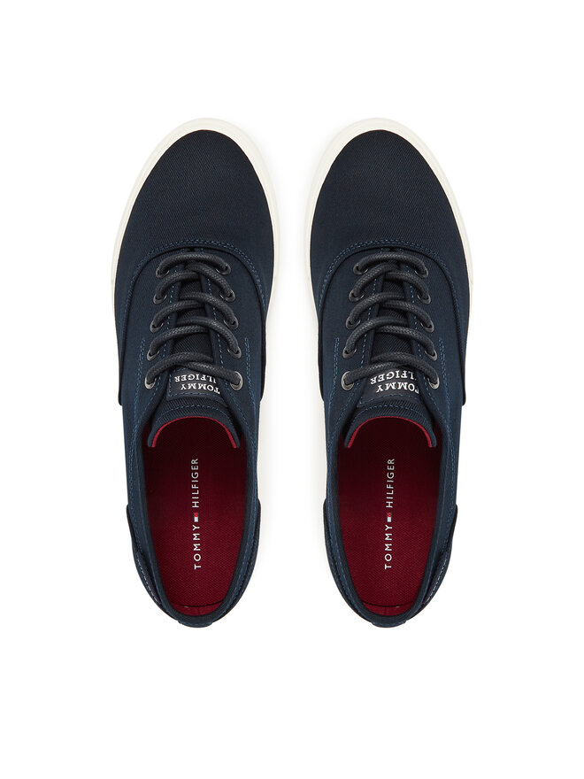 Tommy Hilfiger Tenisice Tommy Hilfiger Hi Vulc Low Oxford Twill FM0FM05400 Tamnoplava