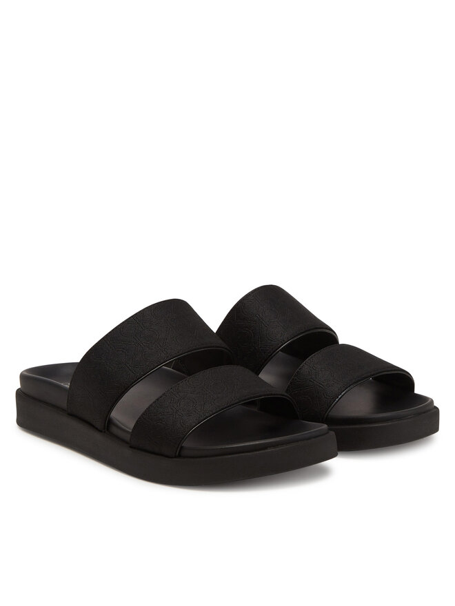 Calvin Klein Papucs Calvin Klein Flat Slide Jacq HW0HW02487 Fekete