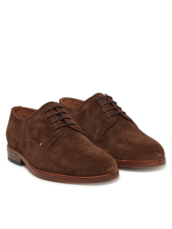 Tommy Hilfiger Félcipő Tommy Hilfiger Hilfiger Thunit Suede Shoe FM0FM05377 Barna