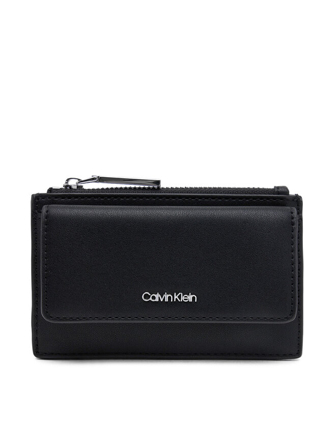 Calvin Klein Portafoglio grande da donna Calvin Klein Ck Must Zip Flap Cardholder K60K612941 Nero