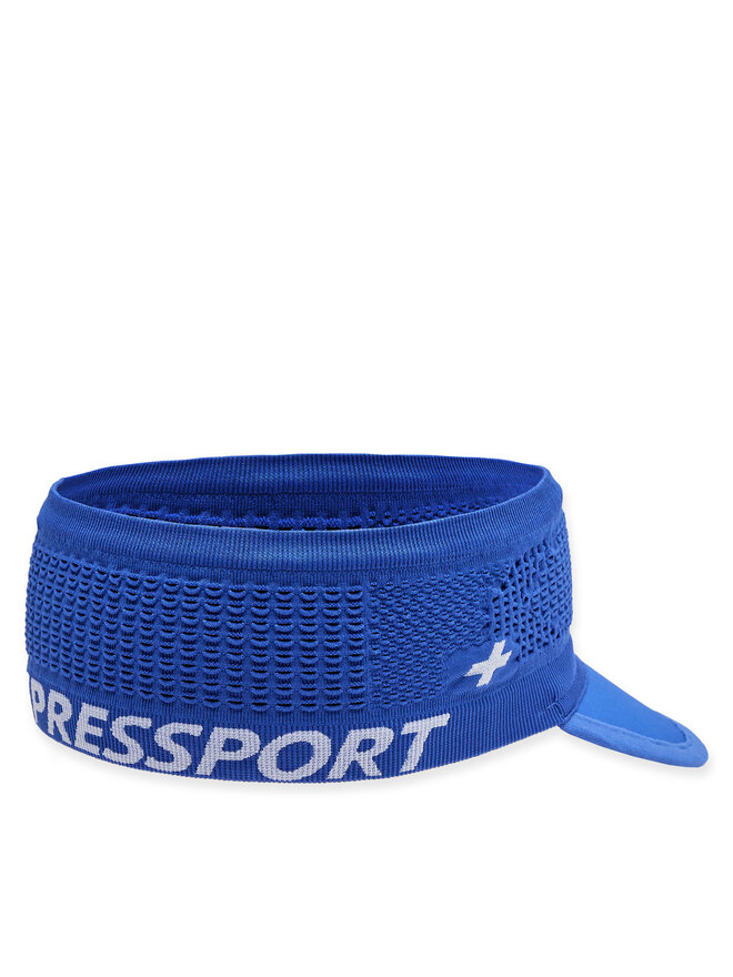 Compressport Športni trak s šiltom Compressport Spiderweb Headband On/Off CU00006B Modra
