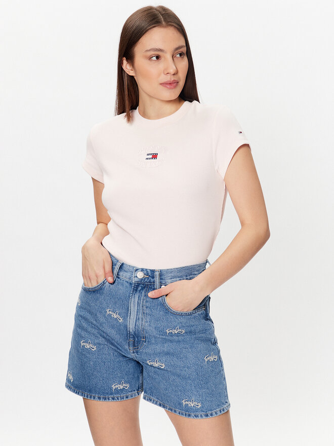 Tommy Jeans Tommy Jeans T-Shirt Baby Mirror DW0DW16289 Rosa Regular Fit