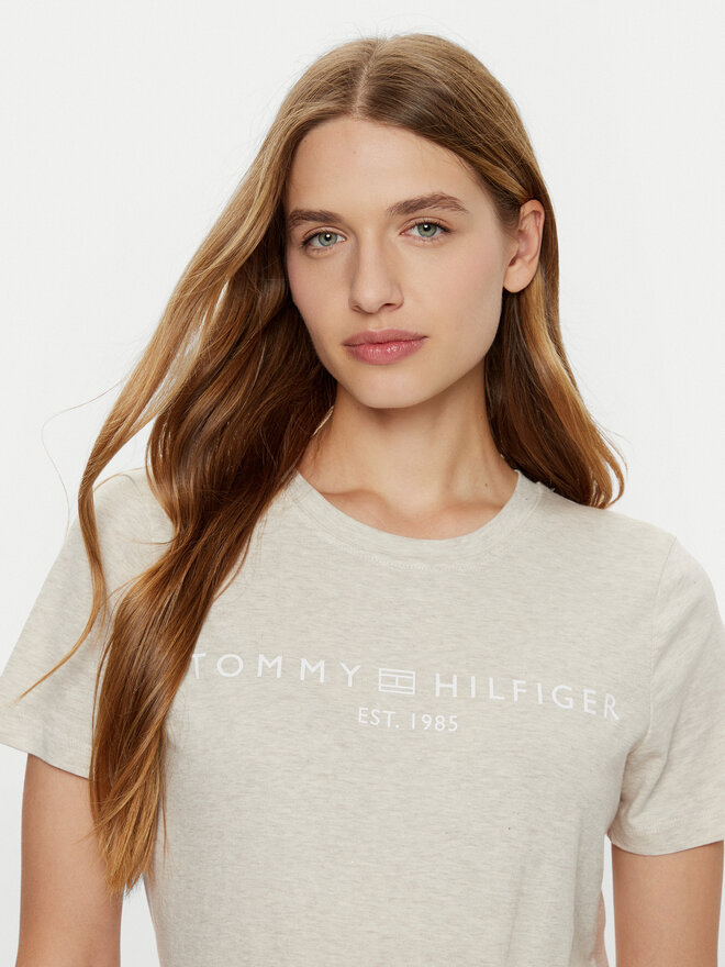 Tommy Hilfiger Tommy Hilfiger Camiseta WW0WW40276 Beis Regular Fit