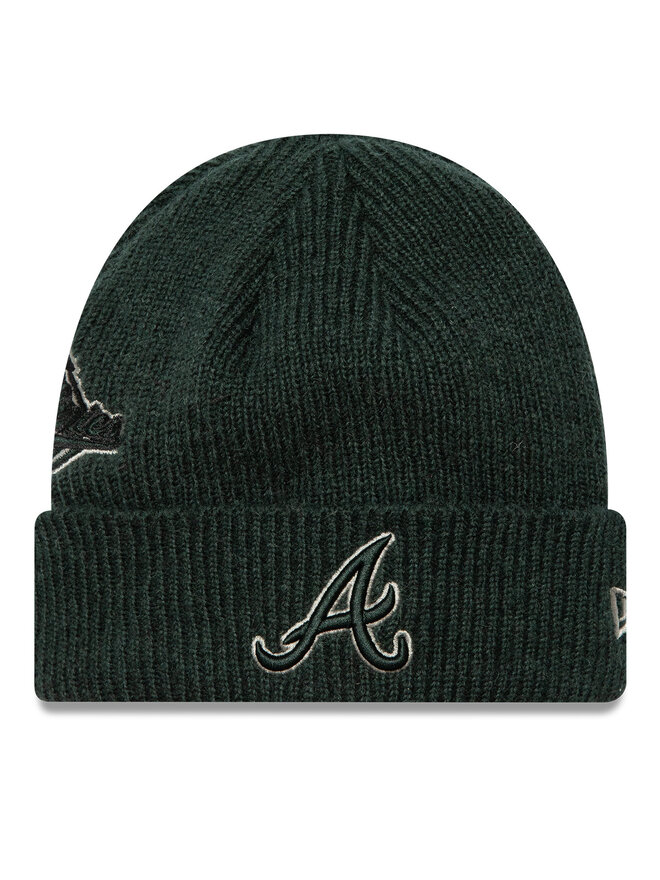 New Era Čiapka New Era Atlanta Braves World Series Patch Cuff Knit Beanie 60580730 Zelená