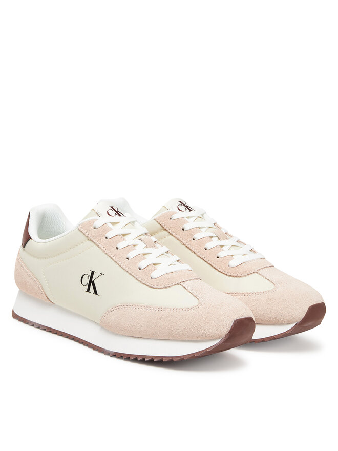 Calvin Klein Jeans Сникърси Calvin Klein Jeans Runner Laceup Mg Nylon Mix YW0YW01828 Екрю