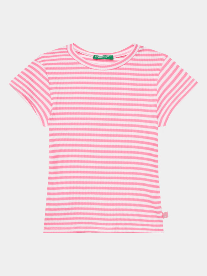 United Colors Of Benetton United Colors Of Benetton Póló 3W5BG10D4 Rózsaszín Slim Fit