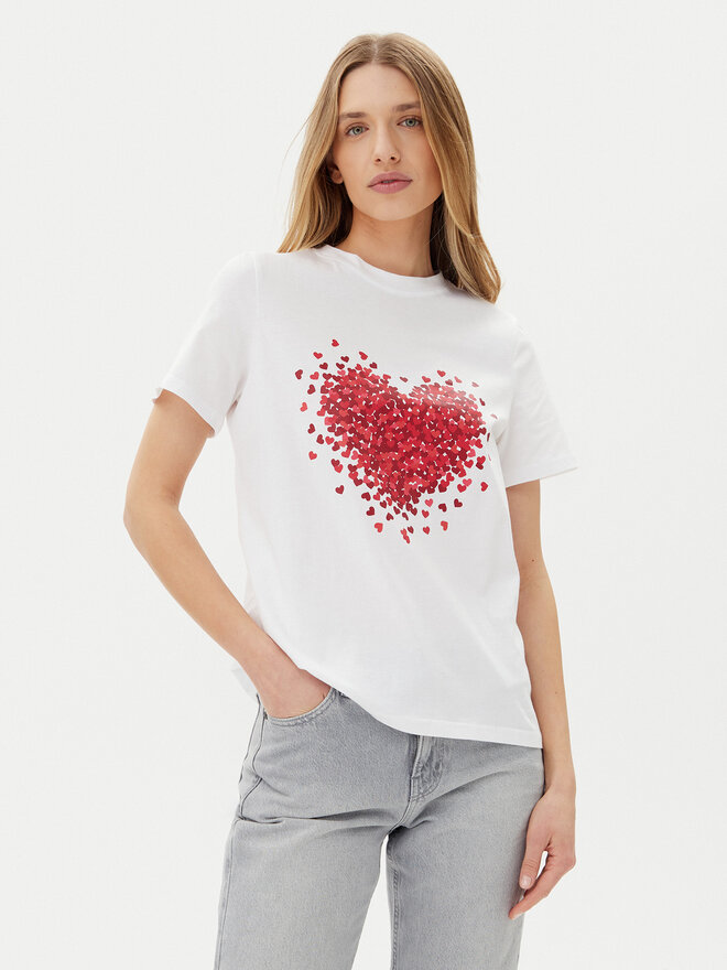 Pieces Pieces Camiseta Maria 17155082 Blanco Relaxed Fit