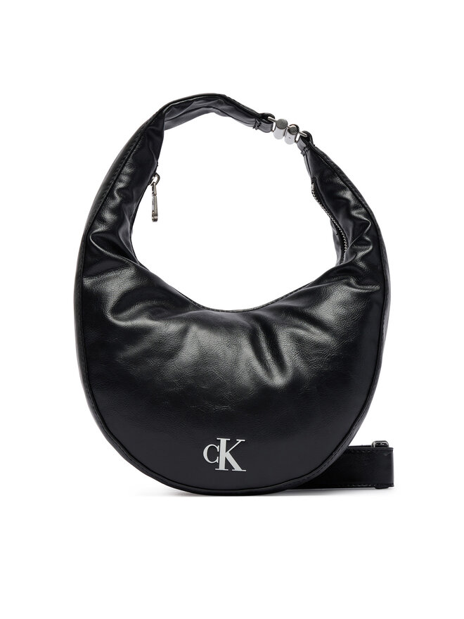 Calvin Klein Handtasche Calvin Klein Buckle Convertible Small Hobo LV04F3512G Schwarz