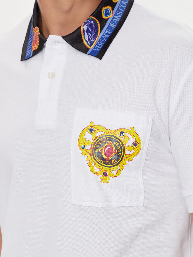 Versace Jeans Couture Versace Jeans Couture Polo 76GAGT11 Λευκό Regular Fit