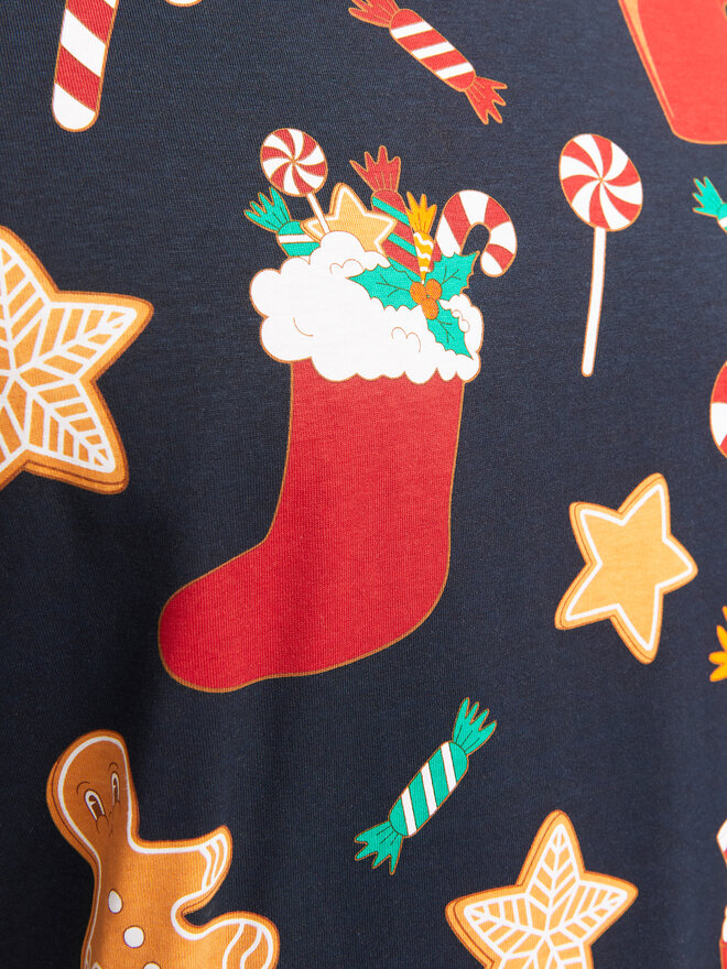 Jack&Jones Jack&Jones Póló Xmas Merry 12265399 Sötétkék Standard Fit