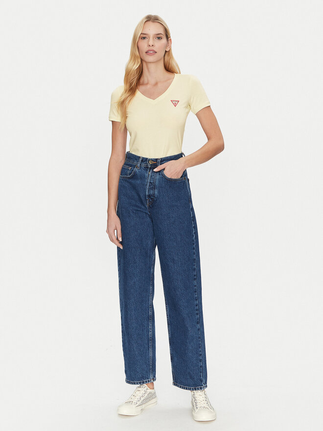 Guess Guess Póló W2YI45 J1314 Sárga Slim Fit