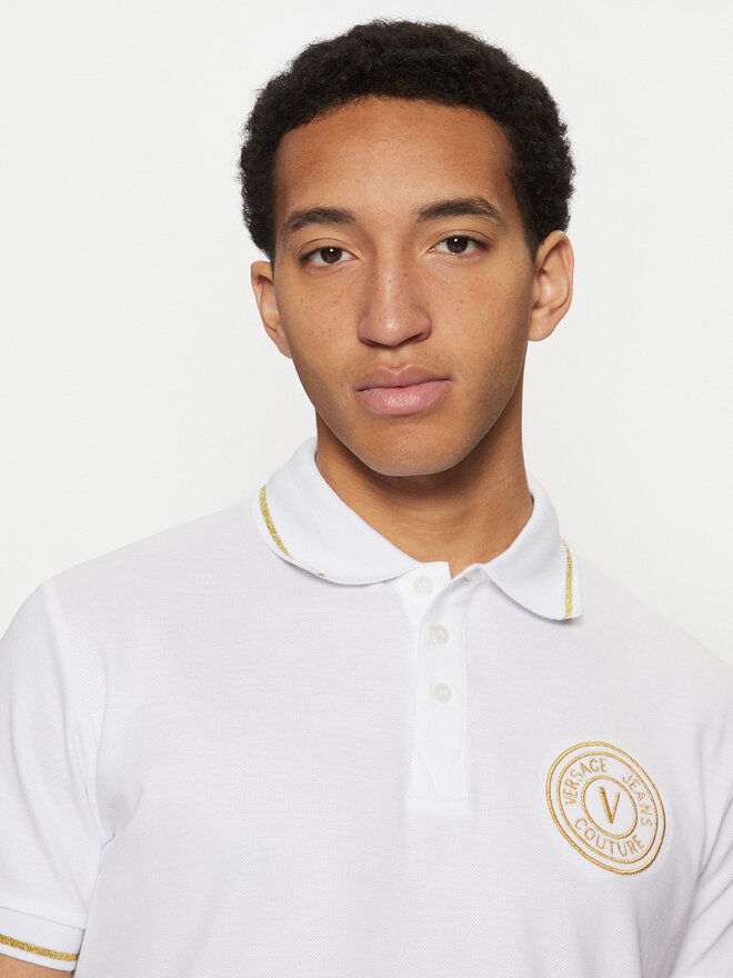 Versace Jeans Couture Versace Jeans Couture Polo marškinėliai 78GAGT00 Balta Regular Fit