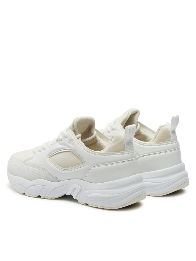 Calvin Klein Jeans Сникърси Calvin Klein Jeans Retro Tennis Low Lace Mix Mg Mtr YW0YW01497 Екрю