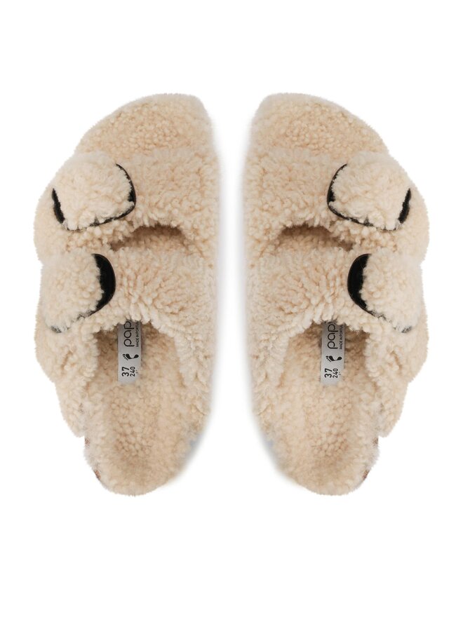 Birkenstock Pantoletten Birkenstock Arizona Big Buckle Shearling 1017642 Beige