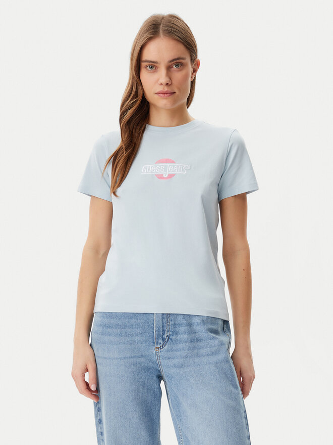 Guess Jeans Guess Jeans Marškinėliai W5GI26 J1314 Tamsiai mėlyna Regular Fit