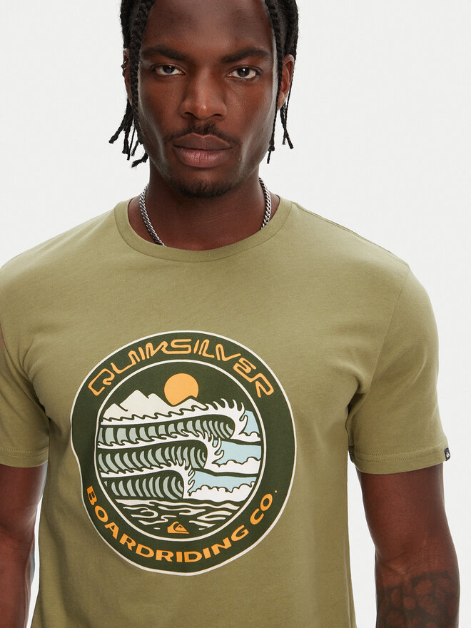 Quiksilver Quiksilver Marškinėliai Ev Three Seas Ss EQYZT08051 Chaki Regular Fit