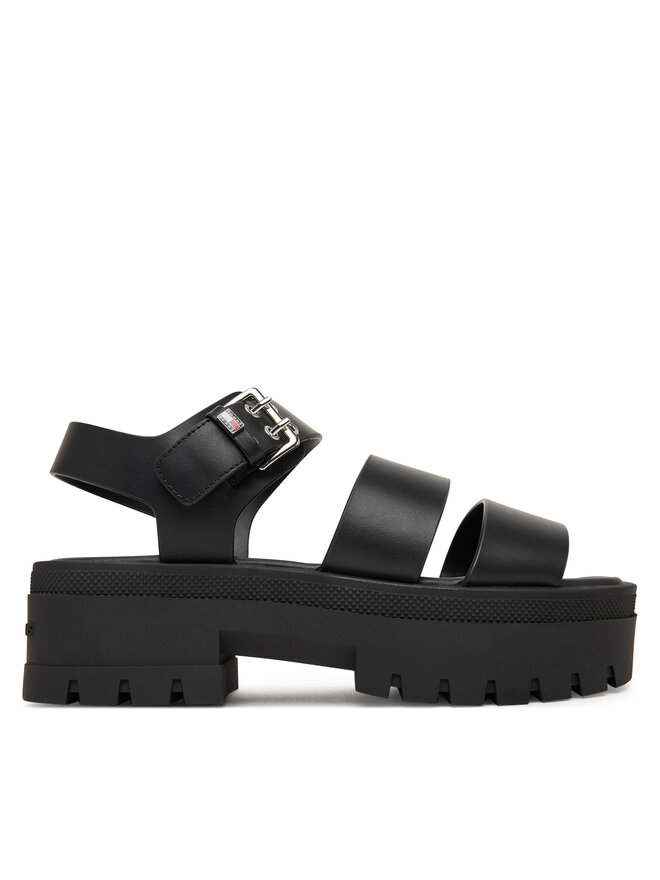 Tommy Jeans Sandalen Tommy Jeans Tjw Straps Leather Max Sandal EN0EN02944 Schwarz
