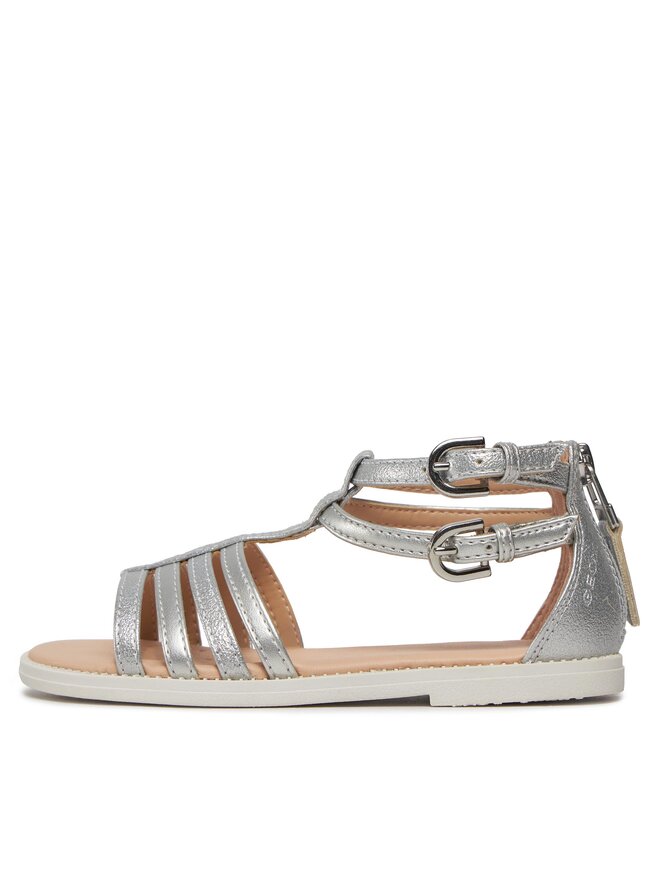 Geox Sandalen Geox J Sandal Karly Girl J7235D 0QDAJ C1007 S Silberfarben