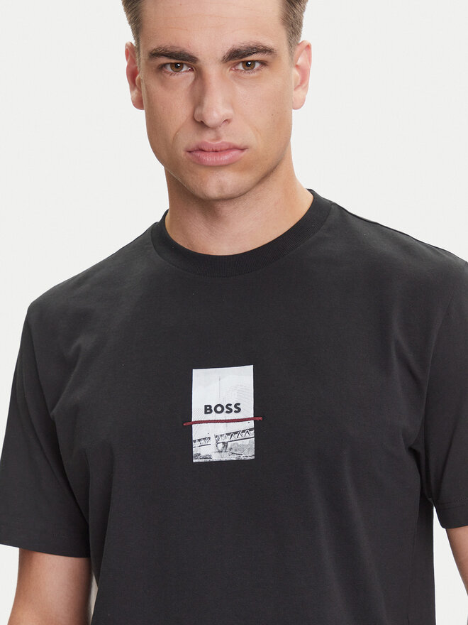 BOSS BOSS Camiseta Photoprint 50545869 Negro Relaxed Fit