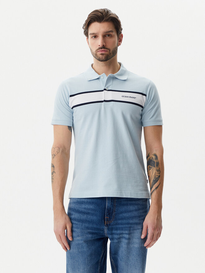 Guess Jeans Guess Jeans Poloshirt M5GP29 KCJV1 Himmelblau Regular Fit