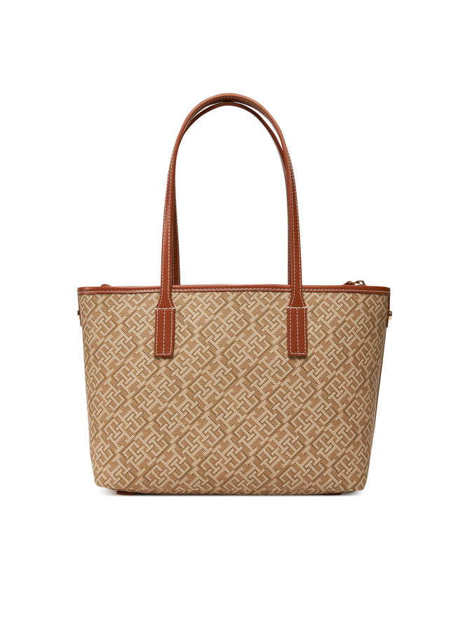 Tommy Hilfiger Torebka Tommy Hilfiger Th Monoplay Leather Mini Tote AW0AW17415 Brązowy