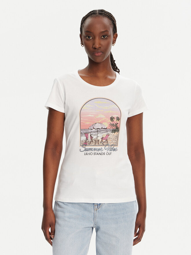 Liu Jo Liu Jo Camiseta WA5478 J6410 Blanco Regular Fit