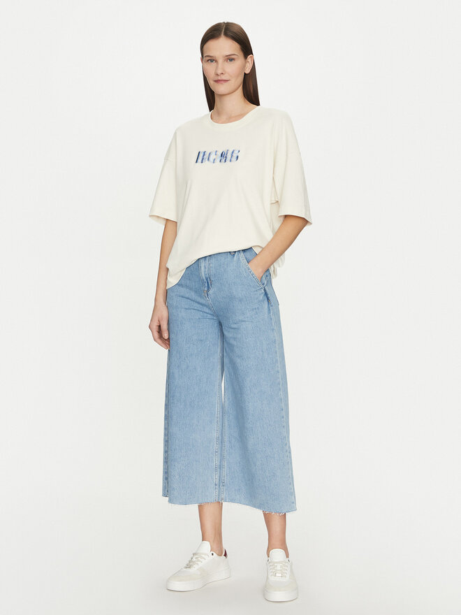 BOSS BOSS T-Shirt 50532093 Creme Relaxed Fit