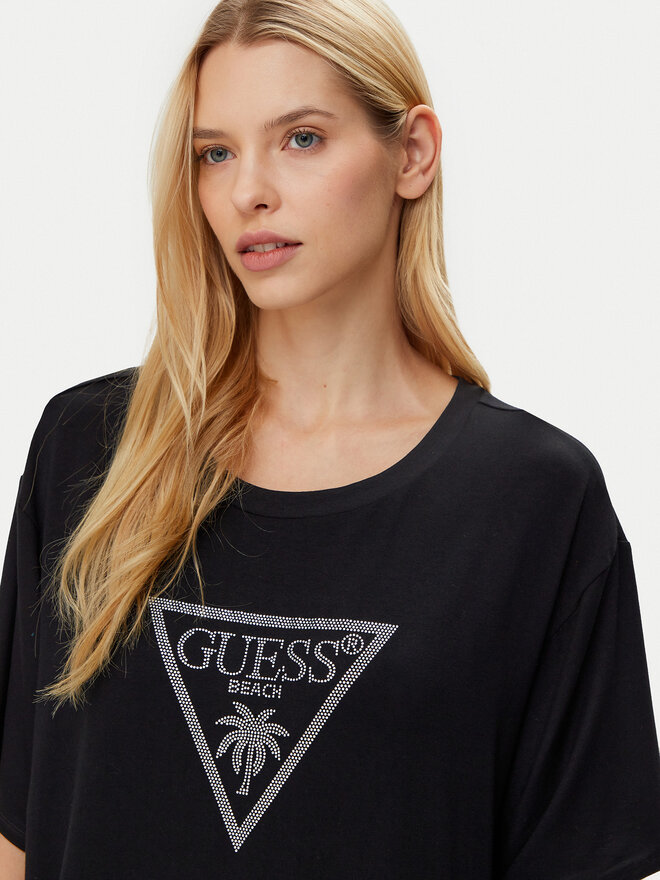 Guess Guess Marškinėliai E4GI00 K68D2 Juoda Regular Fit