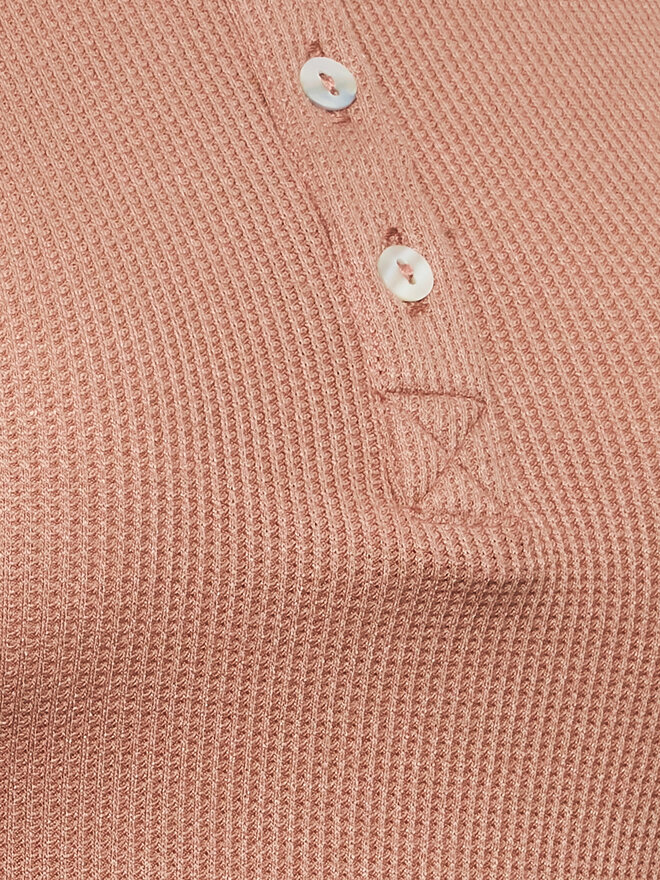Hunkemöller Hunkemöller Zgornji del pižame Henley 203153 Rjava Regular Fit