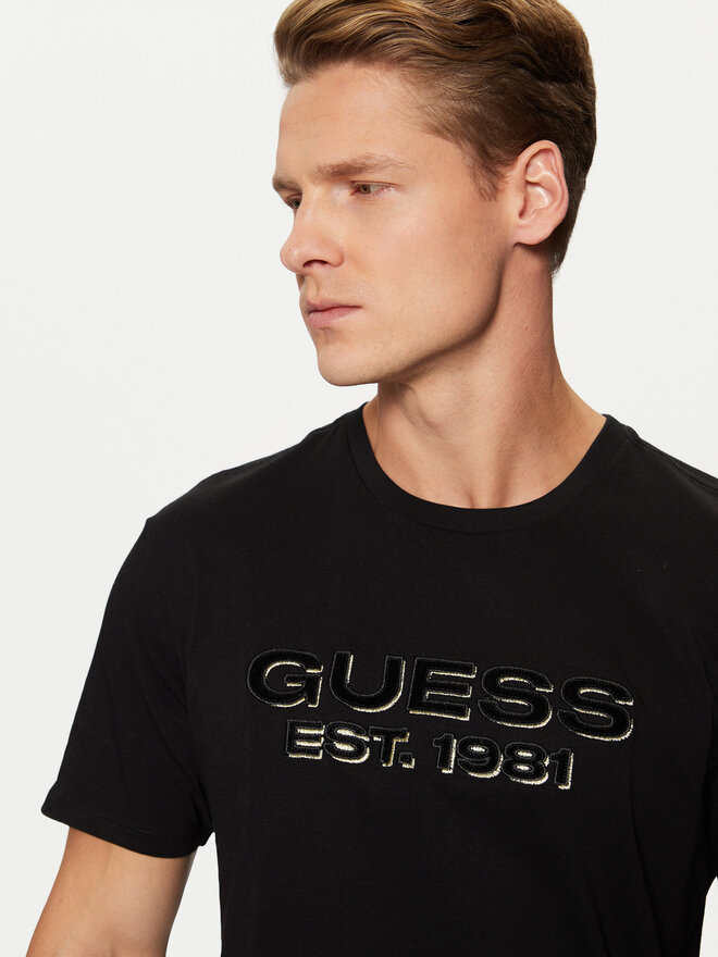 Guess Guess Marškinėliai M5RI50 K9RM1 Juoda Regular Fit