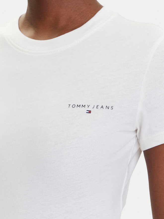 Tommy Jeans Tommy Jeans T-Shirt Linear DW0DW21164 Εκρού Slim Fit