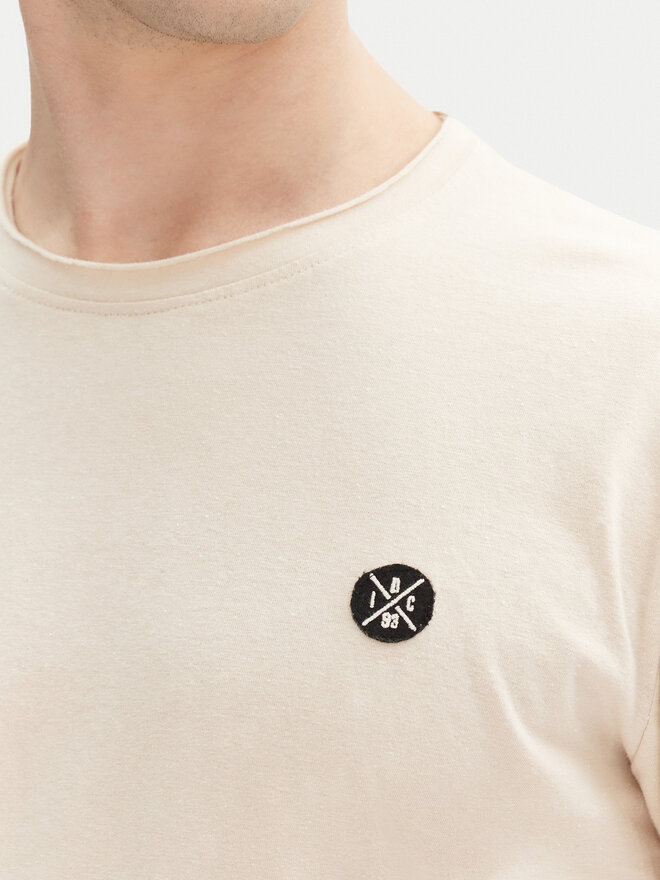 INDICODE INDICODE T-shirt Carlsin 41-121 Bež Regular Fit