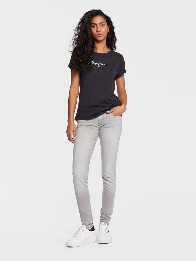 Pepe Jeans Pepe Jeans Marškinėliai Wendy PL505480 Juoda Regular Fit